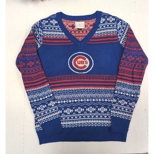 Vintage Chicago Cubs Vneck Sweater Size Medium 24"‎ X 19"